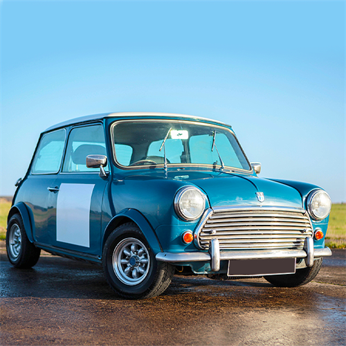 Classic 1971 Mini Cooper S on track Classic 1971 Mini Cooper S on track
